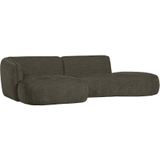 WOOOD Chaise Longue Polly - Polyester - Warm Groen - 71x258x150/105: Speelse en organisch gevormde chaise longue uit de Polly-serie