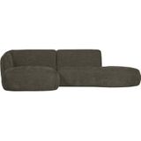 WOOOD Chaise Longue Polly - Polyester - Warm Groen - 71x258x150/105: Speelse en organisch gevormde chaise longue uit de Polly-serie