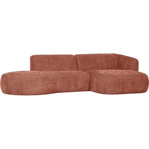 WOOOD Chaise Longue Polly - Polyester - Roze - 71x258x105/150 - Speels, organisch gevormd - Bekleed in zacht geweven stof