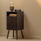 WOOOD Ozzy Nachtkastje - Hout - Zwart - 75x36x30