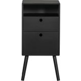 WOOOD Ozzy Nachtkastje - Hout - Zwart - 75x36x30