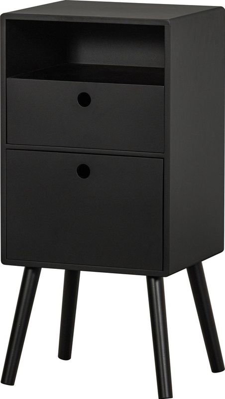 WOOOD Ozzy Nachtkastje - Hout - Zwart - 75x36x30