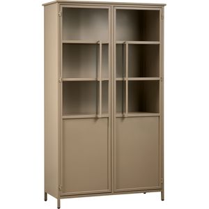 EXHIBIT - Vitrinekast - Khaki - Metaal - Vier Legplanken