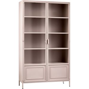 WOOOD Vitrine "Ronja", Halbglasvitrine aus pulverbeschichtetem Metall, H 189 cm x B 110 cm