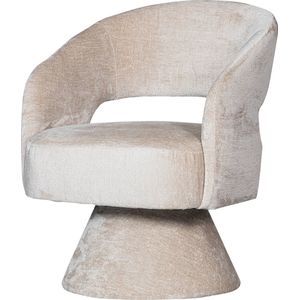 WOOOD Draaibare Fauteuil Ebba - Chenille - Naturel - 82x71x64