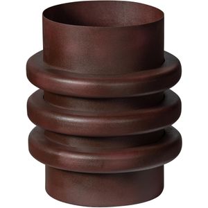 WOOOD Ribbelvaas Malin - Aluminium - Rum - 31x26x26