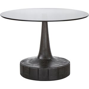 WOOOD Soya Bijzettafel - Hout/Glas - Zwart - 43x60x60
