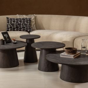 WOOOD Maan Salontafel - MDF - Donkerbruin - 45x60x60