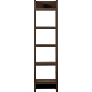 WOOOD - Timo - Open Kast - Donkerbruin - MDF - H 195 cm B 50 cm D 40 cm
