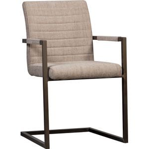 WOOOD Bas Eetkamerstoel - Geweven Stof - Zand Melange - 87x54x62