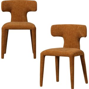 BePureHome Permit Eetkamerstoelen - Polyester - Cinnamon - Set van 2