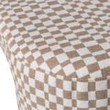 WOOOD bankje Jacob Polyester Ruitjes Zand 46x130x46