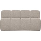 WOOOD Mojo Eetbankje Met Rugleuning - Bouclé - Beige Melange - 164cm