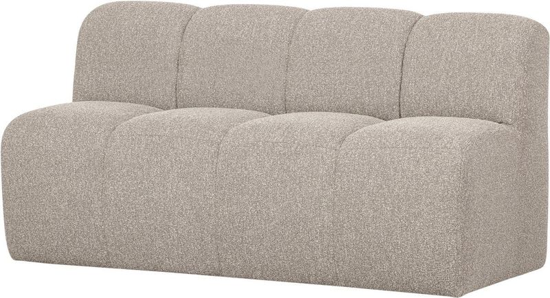 WOOOD Mojo Eetbankje Met Rugleuning - Bouclé - Beige Melange - 164cm
