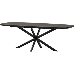 ARROS EETTAFEL UITSCHUIFBAAR 180-220x90CM MDF ZWART