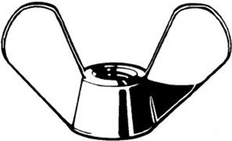 Vleugelmoer - Ronde Vleugelvorm - Gietijzer - Elektrolytisch Verzinkt - M16