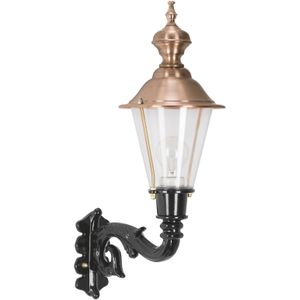 K.S. Verlichting Buitenwandlamp Hoorn, fitting boven, zwart