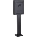 B9A - Brievenbus - Matzwart - Staand - Met Bovenlade