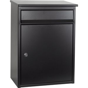 B29 - Brievenbus - Zwart - RVS - Dubbellaags Gepoederd