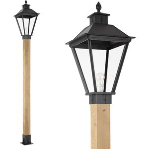 Tuinlamp Square XL WOOD Lantaarn buitenverlichting zwart