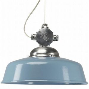 Hanglamp aan ketting Detroit Retro aluminium met Blauwe deksel