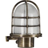 Caspian - Muur Scheepslamp - Brons - Messing - Handgeblazen Glazen Stolp