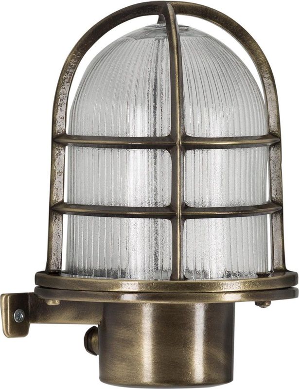 Caspian - Muur Scheepslamp - Brons - Messing - Handgeblazen Glazen Stolp