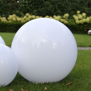 Tuinbol - Ø 50 - Kunststof - Wit - Inclusief Grondspie