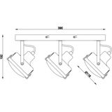 Satellite - 3 - Plafondlamp - Zwart - Draaibaar en Kantelbaar Ontwerp