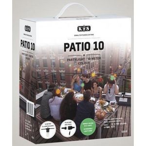 Patio Lichtsnoer kleur 10m met 12 LED