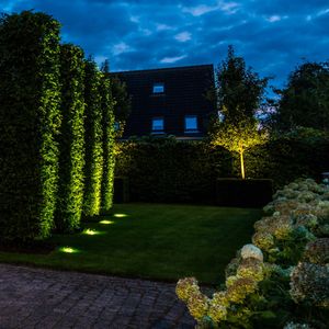 Grondspot LED Ø11 Rond Zwart met dag en nacht sensor