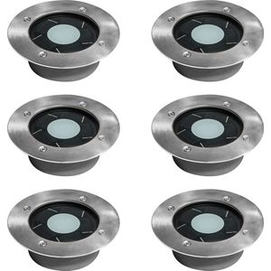 KS Verlichting - Puck - Grondspot - Solar - Set van 6 - 5 Lumen
