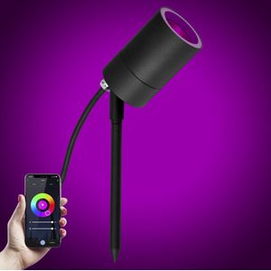 LED Pin Tuinspot Zwart met Color LED