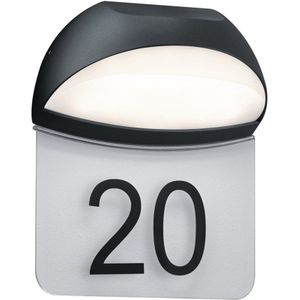 Numero Muurlamp Huisnummer Zwart met LED