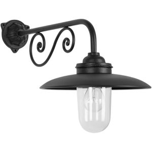 KS Verlichting - Ardennes - Wandlamp - Zwart - Gietijzer en Glas