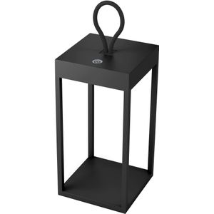 Tafellamp buiten Carlo Touch Zwart LED met Accu en lader, dimbaar.