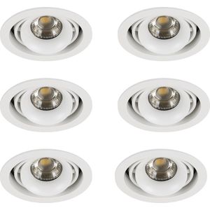 Inbouwspot Bjorn 1 Rond wit set 6 stuks