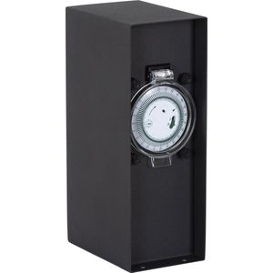 Buitenstopcontact Charge Timer - Zwart - Tuinstopcontact - Spatwaterdicht - IP44