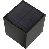 Set 10 stuks LED Solar Cube wandlamp zwart vierkant