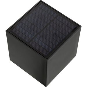 KS Verlichting - Cube - 10 stuks - Led Solar - wandlamp - zwart - schutting lamp - solar buitenlamp - 10x10 cm - LED