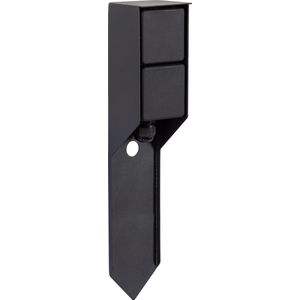 KS Verlichting - Double Spike - Buitenstopcontact - Zwart - RVS - IP44