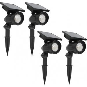 4x Solar Tuinspot Zwart