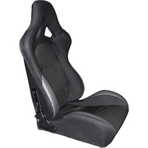 AutoStyle Sportstoel 'BS2' - Zwart - Dubbelzijdig Verstelbare Polyester Rugleuning - Incl. Sledes
