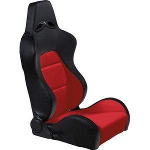 SportStoel - Eco - Zwart/Rood - Kunstleder - Verstelbare Rugleuning