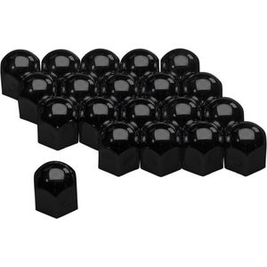 Set Universele Wielmoerkapjes - Zwart Staal - 17mm - set á 20 Stuks