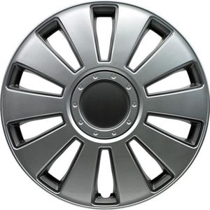 Autostyle - Pennsylvania - Wieldoppenset - Zilver/Charcoal Grijs - Set van 4 Stuks