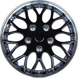 Autostyle - Missouri - Wieldoppenset - Chroom/Zwart - Set van 4 Stuks