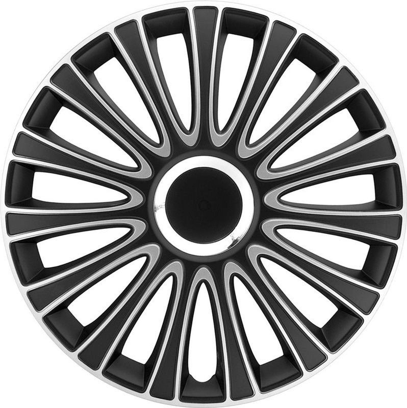 Autostyle - Wieldoppenset - Zwart/Zilver - Slagvast Kunststof - Set van 4 Stuks