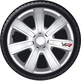 Autostyle - Wieldoppenset - Zilver/Carbon-Look - Set van 4 Stuks