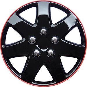 AutoStyle Wieldoppen 16 inch Michigan zwart - Rode rand